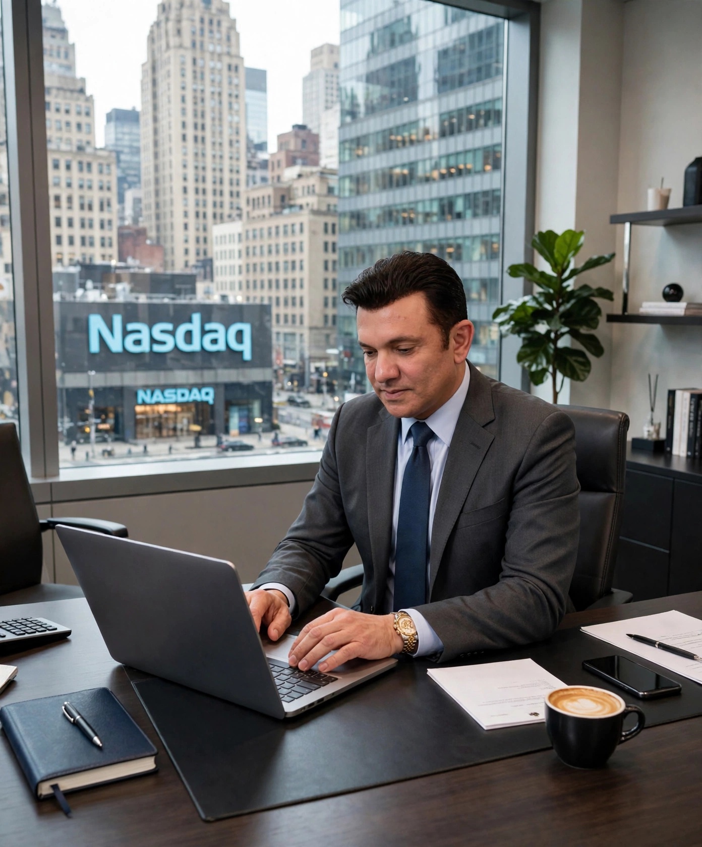 Andy Altahawi — at work above Times Square